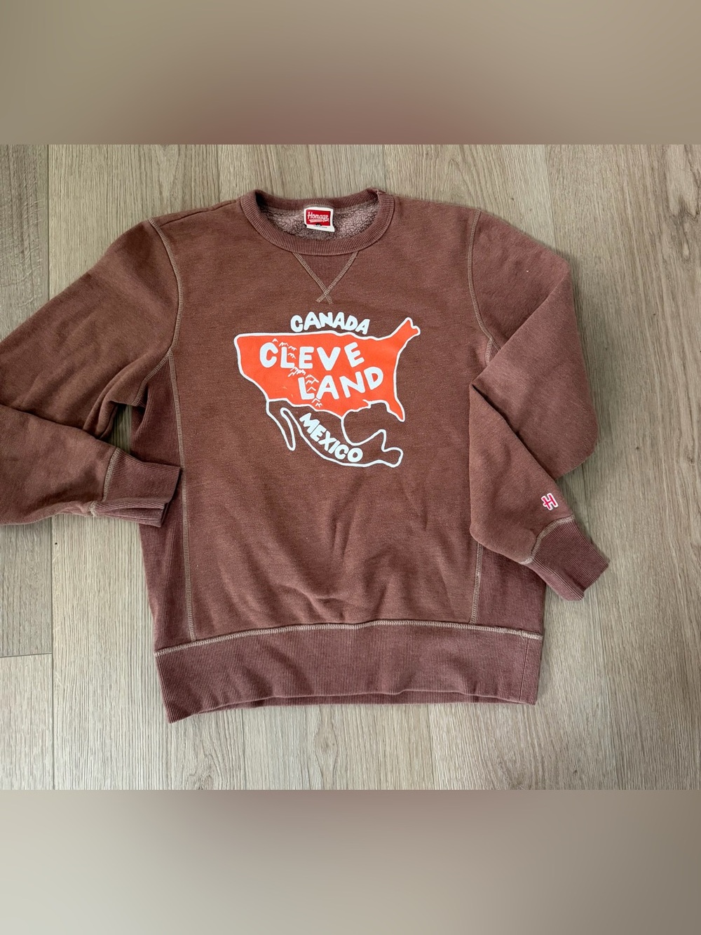 HOMAGE Cleveland Canada Mexico Brown Crewneck Sweatshirt Medium